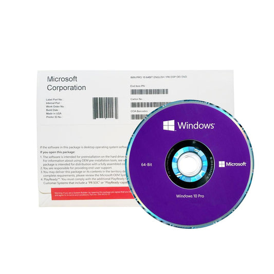 Windows 10 Pro DVD 64-Bit OEI OEM